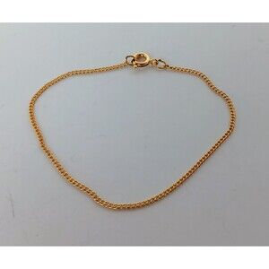Dainty Gold Tone Bracelet Minimalist Delicate Thin Chain 6.5 in